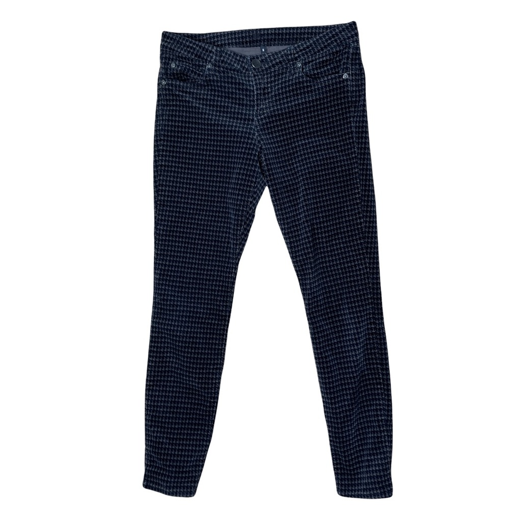 Kut From The Kloth Delphine Houndstooth Corduroy Pant Black Brown Women's Size 8